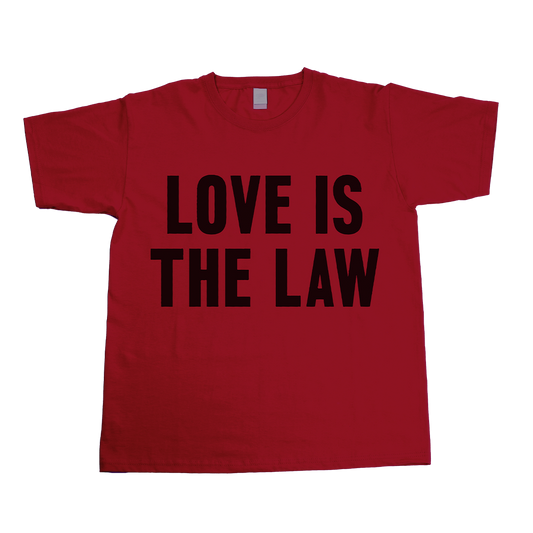 Love Is The Law Album T-Shirt (Dark Red)